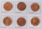 6 MONEDAS 1 CENTAVO ESTADOS UNIDOS (USA) 1962, 1967, 1987, 1989, 1999 Y 2004 - 1959-…: Lincoln, Memorial Reverse