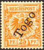 German Togo #5 Mint Hinged 25pf From 1897, Expertized Twice - Togo