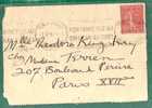 FRANCE - 1929 ENTIRE - Type Semeuse Lignée 50c - Seul Sur Letter From FONTAINEBLEAU To PARIS - Lettres & Documents