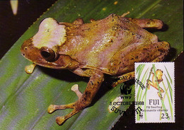 Carte Maximum WWF CM FIDJI - ANIMAL- GRENOUILLE - FROG Maxi Card  - FROSCH Maxikarte - 02 - Ranas