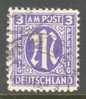 Germany American/British Zone 1945 Mi. 1  3 Pf M In Oval Perf. 11 - Usati