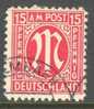 Germany American/British Zone 1945 Mi. 8  15 Pf M In Oval Perf. 11 - Usati