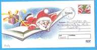 ROMANIA Postal Stationery Cover 2002. Christmas Santa Claus, Book - Neujahr