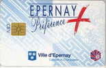 # Carte A Puce Cev EPERNAY Recto: Epernay Preference / Verso: Bardout  - Tres Bon Etat - - Treuekarten