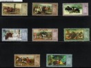 POLAND 1968 HUNTING PAINTINGS SET OF 8 NHM Animals Horses Dogs Art Paintings - Ungebraucht