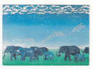 ELEPHANTS -  Ilustration De  I.  INVREA  : Le Passage Des Eléphants - N° 32 - Olifanten
