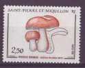 SAINT-PIERRE-ET-MIQUELON N°486** NEUF SANS CHARNIERE  FLORE CHAMPIGNON - Autres & Non Classés