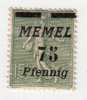 Memel Nº  66  75 P.s. 15 C.  Verde  De 1922 -- - Altri & Non Classificati