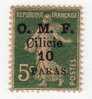Cilicie Nº 90  10 P. S. 5 C. Verde  De 1920,nuevo Def. Charnela - Autres & Non Classés