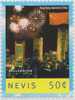 Hong Kong Return To China, Flag, Building, Fireworks, MNH, Nevis - Antillen