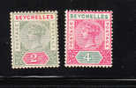 Seychelles 1890-1900 Queen Victoria 2v Mint No Gum - Seychellen (...-1976)