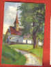 K391 Kirche Von Urdorf,Eglise De Campagne,Aquarell Von Zürcher.Gelaufen In 1947,Stempel Turnfest.Zürcher O.Nummer - Dorf