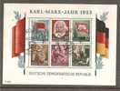 DSP529a/ DDR Blöcke 8 + 9 A/ (Marx) Sonderstempel 16.12.53  O - 1950-1970