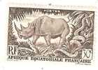 TIMBRE AFRIQUE EQUATORIALE FRANCAISE - THEME "FAUNE" RF 30 C NON OBLITERE - Rhinocéros