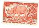 AFRIQUE EQUATORIALE FRANCAISE - THEME "FAUNE" RF 40 C NON OBLITERE - Rhinocéros