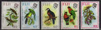 FIJI. Oiseaux Xanthotis Provocator,perroquet Prosopeia,pigeon,Phigrys Solitaris & Dendrobyum - Fidji (1970-...)