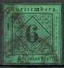 GERMAN WURTLEMBERG - 1851 NUMERALS 6 Green On Black - V1915 - Gebraucht