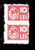 Romania  1945 REVENUE STAMP "ARLUS" 10; LEI MNH,OG PAIR. - Fiscale Zegels