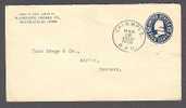 United States Private Postal Stationery Ganzsache Washburn, Crosby Co. Minneapolis Cover CHI. MPLS. 1914 R.P.O. Denmark - 1901-20
