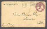 United States Postal Stationery 2 C. Cover Colombus Anniversary 1892 CONCORDIA FIRE INS. CO. Milwaukee Wis. 1894 - ...-1900