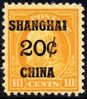 US Offices In China K10 Mint Hinged 20c On 10c From 1919 - China (Schanghai)