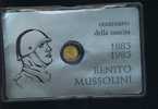 BENITO MUSSOLINI CENTENARIO DELLA NASCITA MEDAGLIA IN FOLDER ANNO 1983  CARTE 72 FASCISMO FASCIO - Italien