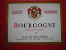 ETIQUETTE-BOURGOGNE-METHODE CHAMPENOISE-APPELLATION CONTROLEE-JEAN DE VILLEDIEU-NEGOCIANT  A MEURSAULT COTE D'OR - Bourgogne