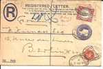 GBV003a/ Stationery + Stamps, Registered To Berlin  2. No 1894, Perfins ,Hutt, - Cartas & Documentos