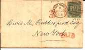 GBV007a/ Ex  Maidenhead Nach New York, 21Cents Paid, Victoria. Mi.Nr.27 (1 Sh) Mit Breitem Rand - Cartas & Documentos