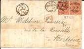 GBV009a/ Mi.Nr.19 I, Paar, 1864 Ex Liverpool  Nach Bordeaux, Frankreich - Lettres & Documents