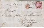 GBV010a/ Mi.Nr.25 IIb, Six Pence (Paid C-stempel) Nach Italien 1868 - Briefe U. Dokumente