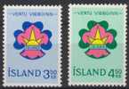 ICELAND ISLAND1962 SCOUTS ICELANDIC BOY SCOUTS COMMEMORATION SET OF 2 NHM (**) - Unused Stamps