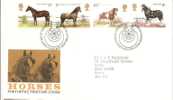 44355)lettera F.d.c. Serie Horses Con 4 Valori + Annullo - 1971-1980 Decimal Issues