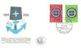 44169)lettera F.d.c. Serie Nato Con 2 Valori + Annullo - 1951-1960