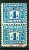 1915 4 Cent Excise Tax #FX39 Vertical Pair - Fiscale Zegels