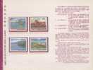 Folder 1985 Scenery Of Quemoy & Matzu Stamps Lighthouse Lake Reservoir Rock Geology Dam Island - Agua