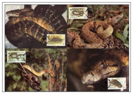 JAMAICA 1984 WWF W. W. F. Reptiles SLANGE SNAKE Snakes Jamaican Boa Fauna Maximum Cards - Tarjetas – Máxima