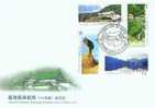 FDC 2006 Taiwan Scenery Stamps Park Geology Lake Waterfall Falls Landscape Gorge Rock - Agua