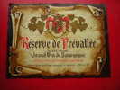 ETIQUETTE-RESERVE DE PREVALLEE -GRAND VIN DE BOURGOGNE CONTROLEE -CONSORTIUM VINICOLE FRANCAIS A BEAUNE -CÔTE D´OR - Bourgogne