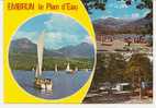 EMBRUN    -    3 VUES  " LE PLAN D´EAU Et LE CAMPING  "   -    Editeur :  EDITIONS DES ALPES     N° G.1545 - Embrun