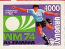 Fussball WM Uruguay 1304 B Aus Block I/74  ** 50€ Stürmer Und Flagge Deutschland Soccer Bloc Souvenir Sheet From America - 1974 – West Germany