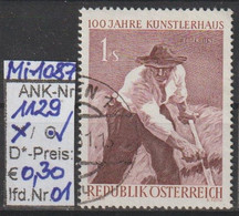 1961 - ÖSTERREICH - SM A.Satz"100.Jahrestag D.Ges. Bild. Künstler" 1S Zweifärbig - O Gestempelt - S.Scan (1129o 01  At) - Gebraucht