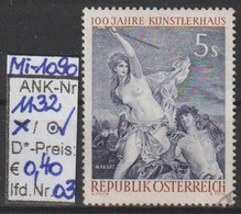 1961 - ÖSTERREICH - SM A.Satz "100.Jahrestag D.Ges.bild.Künstler" 5 S Zweif. -  O Gestempelt - S.Scan (1132o 03  At) - Used Stamps