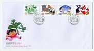 FDC 1998 Children Folk Rhymes Stamps Frog Rat Firefly Bird Lamp Mouse Egret Bird - Knaagdieren