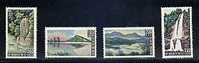 1961 Taiwan Scenery Stamps Geology Pagoda Rock Falls Waterfall Lake Mount Landscape - Wasser