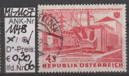 1962 -  ÖSTERREICH - SM A.Satz "15 Jahre Verstaatl. E-Wirtschaft" 4 S Rot - O Gestempelt - S.Scan  (1148o 06   At) - Used Stamps