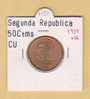 II REPUBLICA  50  CENTIMOS  COBRE  KM#754.1          1.937 #36    EBC/XF     DL-9150 - 50 Centimos