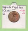 II REPUBLICA  50  CENTIMOS  COBRE  KM#754.1          1.937 #36    EBC/XF    DL-9161 - 50 Centesimi