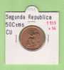 II REPUBLICA  50  CENTIMOS  COBRE  KM#754.1          1.937 #36    SC/UNC    DL-9171 - 50 Centimos