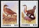 (006) Zambia / Zambie Birds Definitives / Serie Courante Oiseaux / Vögel / Vogels ** / Mnh  Michel 533+535 - Zambia (1965-...)